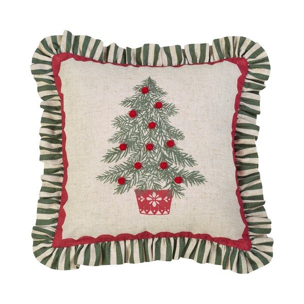 Dekoračný vankúš s vianočným motívom 45x45 cm Frilled Christmas Tree – Catherine Lansfield