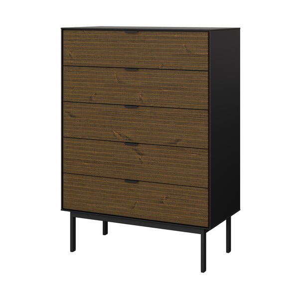 Čierna vysoká komoda v dekore borovice 80x111 cm Soma - Tvilum-image-3