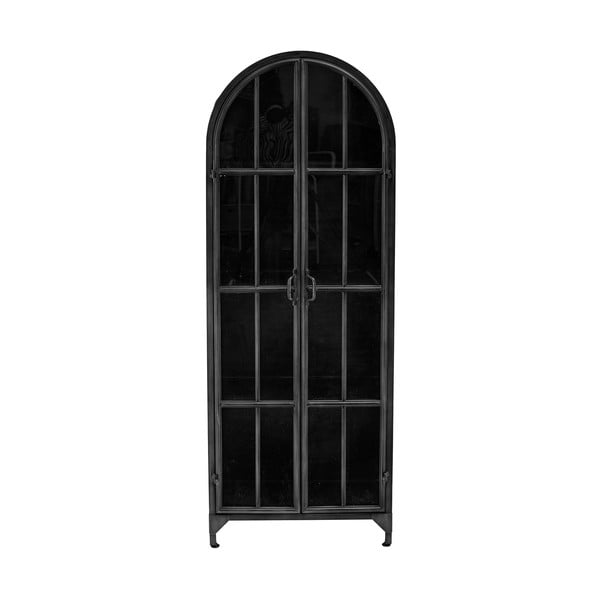 Čierna kovová vitrína 56,5x152,5 cm Papole – Bloomingville
