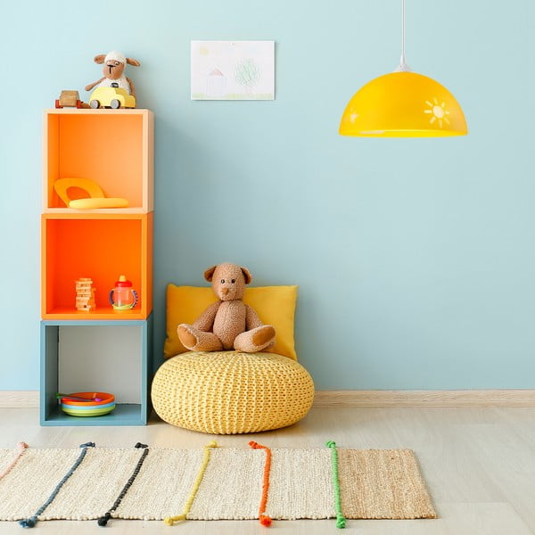 Okrovožlté detské svietidlo so skleneným tienidlom ø 30 cm Day & Night – LAMKUR-image-1