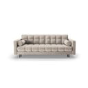 Béžová zamatová rozkladacia/s úložným priestorom pohovka 222 cm Bali – Cosmopolitan Design