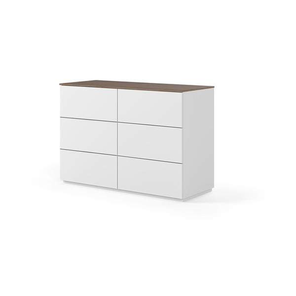 Biela komoda so šuplíkmi a doskou v orechovom dekore, 120 x 84 cm Join - TemaHome-image-2