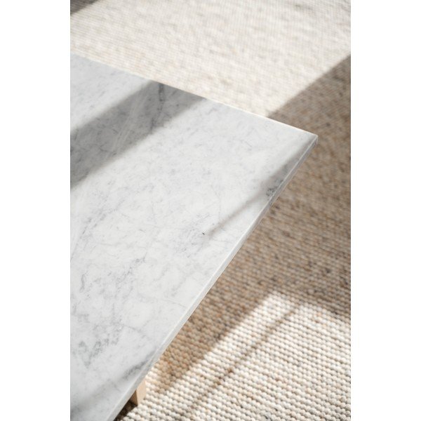 Bielo-hnedý mramorový konferenčný stolík 90x90 cm Brooksville - Rowico-image-4