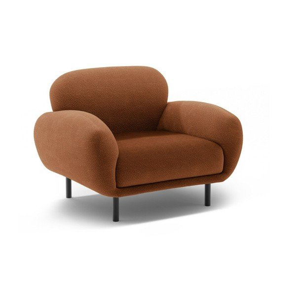 Terakotové kreslo z textílie buklé Poppy – Micadoni 