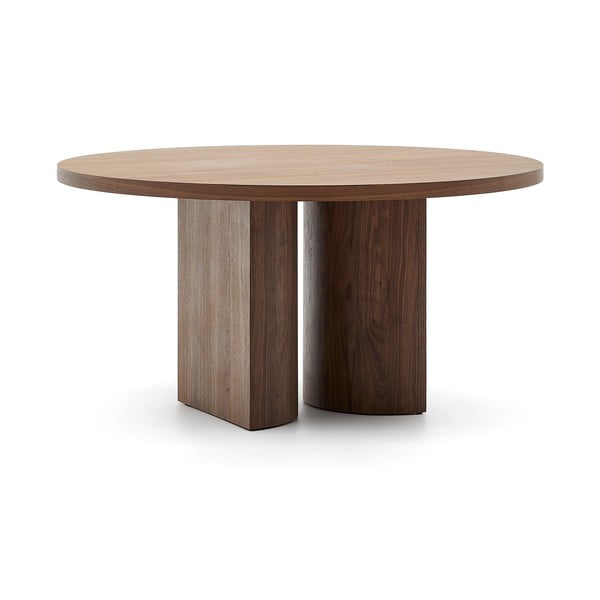 Hnedý okrúhly jedálenský stôl v dekore orecha ø 150 cm Nealy – Kave Home-image-2