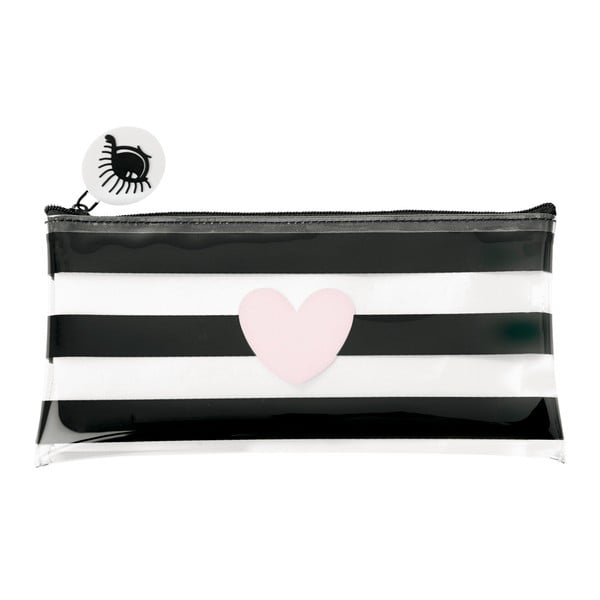Kozmetická taštička Miss Étoile Heart Rose Stripes, 21 x 1 cm