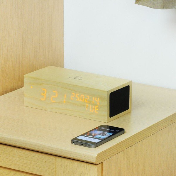 Reproduktor Oak Click Clock s oranžovým LED budíkom-image-4