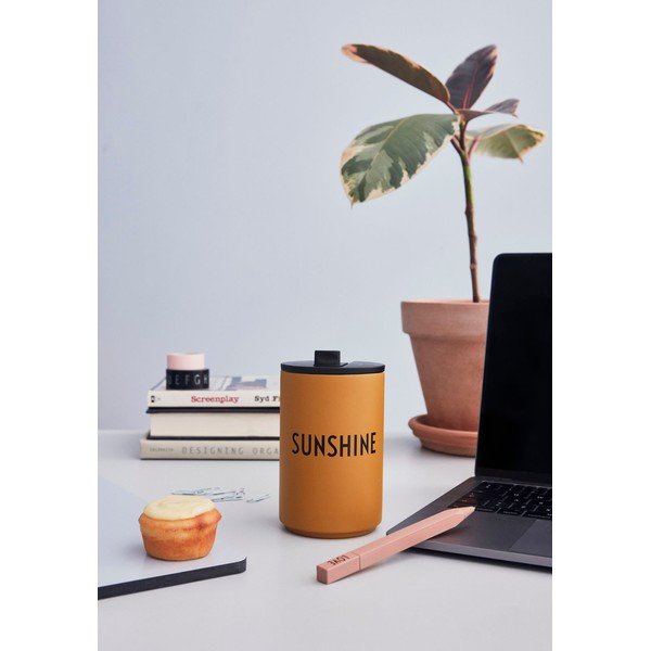 Horčicový cestovný hrnček Design Letters Sunshine, 350 ml-image-1
