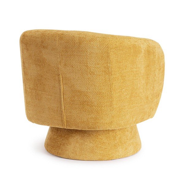Otočné ženilkové kreslo v horčicovej farbe Julienne – Bizzotto-image-4