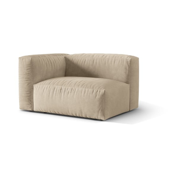 Béžový zamatový modul pohovky (ľavý roh) Martina – Micadoni -image-1