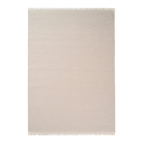 Béžový ručne tkaný vlnený koberec Linie Design Solid, 160 × 230 cm