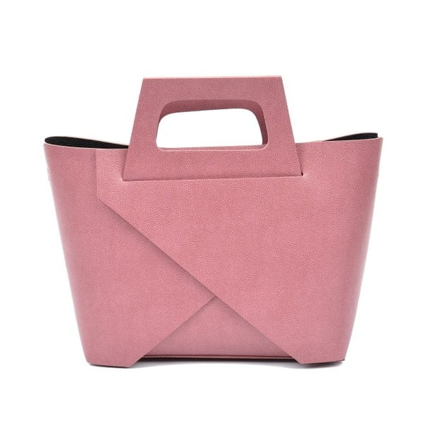 Ružová kožená kabelka Carla Ferreri Square