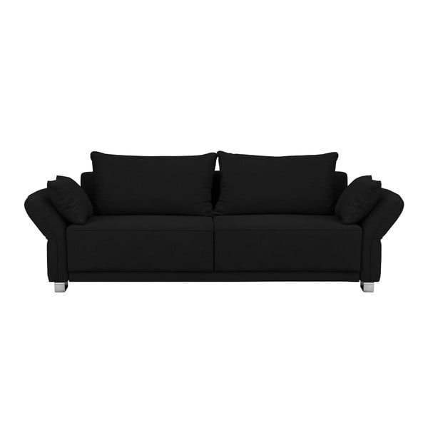 Čierna rozkladacia pohovka s úložným priestorom Windsor & Co Sofas Casiopeia, 245 cm