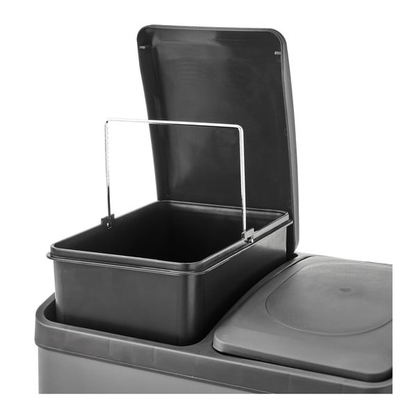 Pedálový odpadkový kôš na triedený odpad z nerezovej ocele 40 l Litros – Casa Selección-image-3