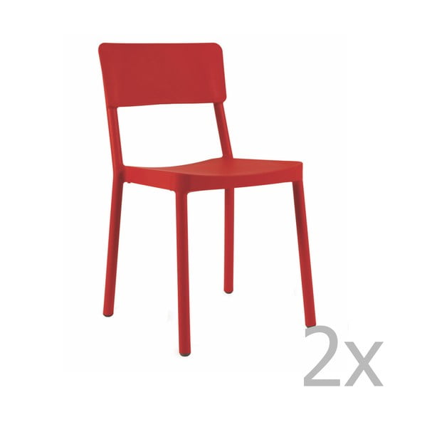 Sada 2 červených záhradných stoličiek Resol Lisboa