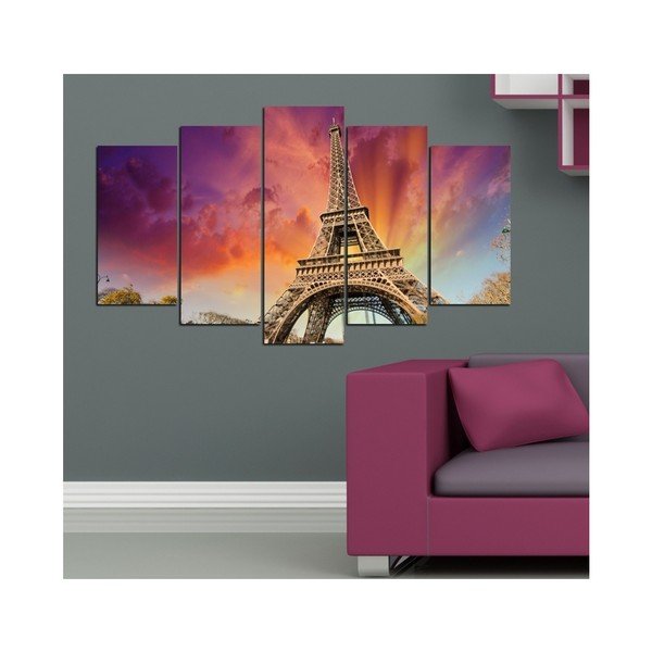 Viacdielny obraz Insigne Fall Eiffel, 102 × 60 cm-image-1