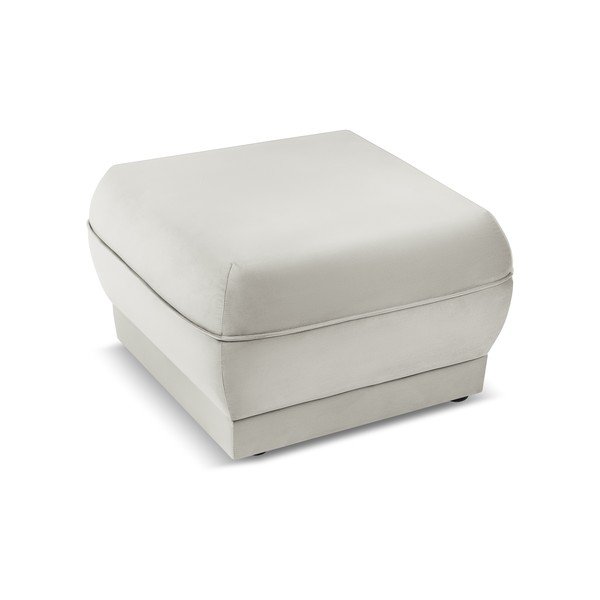 Béžový zamatový taburet Lando – Micadoni Home-image-3