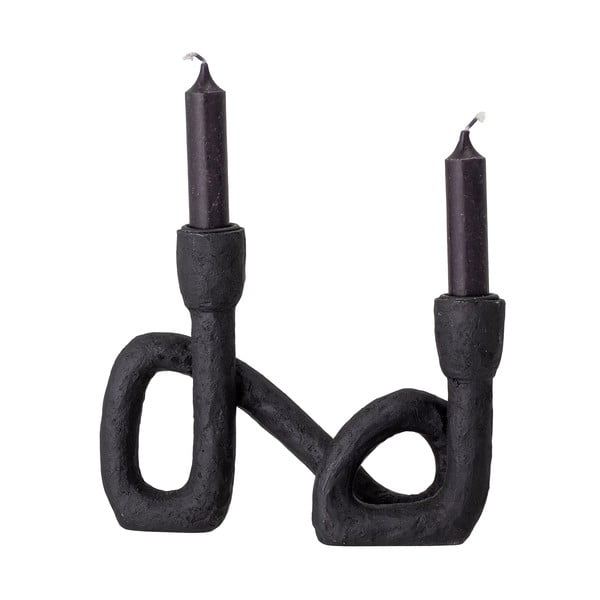 Čierny svietnik Bloomingville Mashel, výška 16,5 cm-image-3