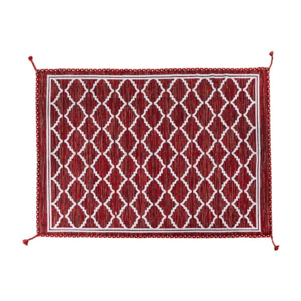 Tmavočerveý ručne tkaný koberec Navaei & Co Kilim Ethnic 205, 180 x 120 cm