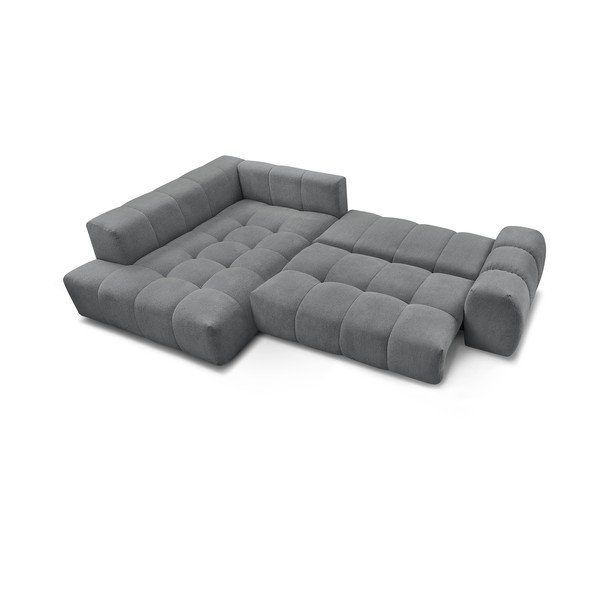 Tmavosivá ženilková rozkladacia/s úložným priestorom rohová pohovka (ľavý roh/do L) Everest – Bobochic Paris-image-4