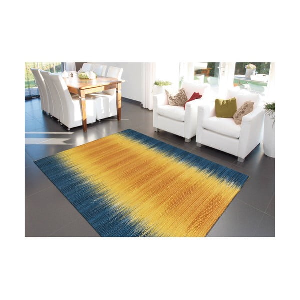 Modro-žltý ručne vyrábaný koberec Arte Espina Sunset 8070, 140 × 200 cm
