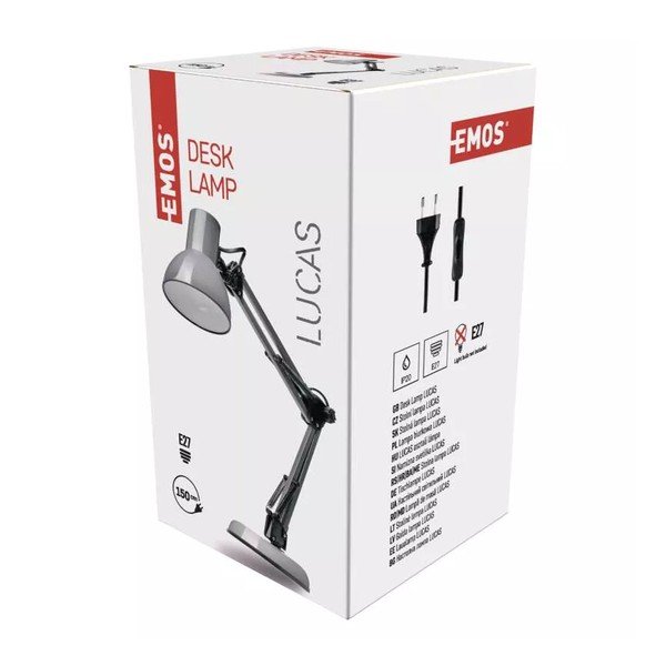 Sivá stolová lampa (výška 48 cm) Lucas – EMOS-image-1