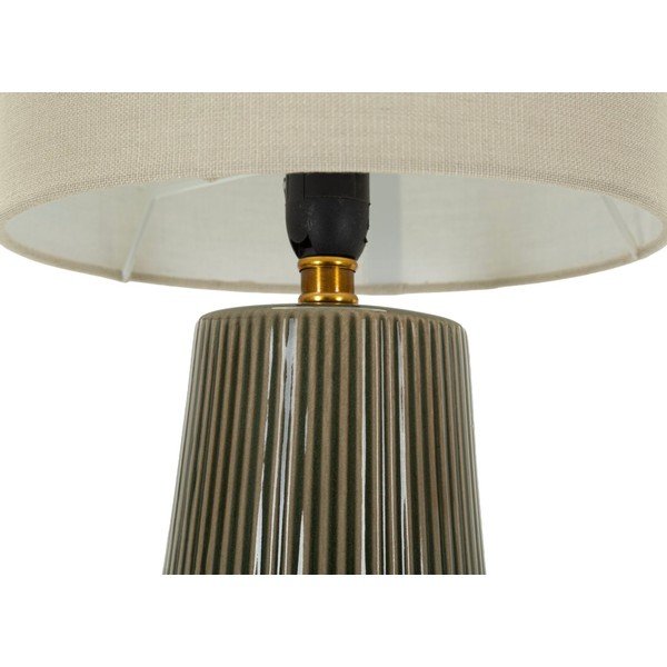 Khaki/krémovobiela keramická stolová lampa s textilným tienidlom (výška  41,5 cm) Harmony – Mauro Ferretti-image-3