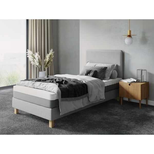 Svetlosivá čalúnená jednolôžková posteľ s roštom 90x200 cm Lotus – Cosmopolitan Design-image-4