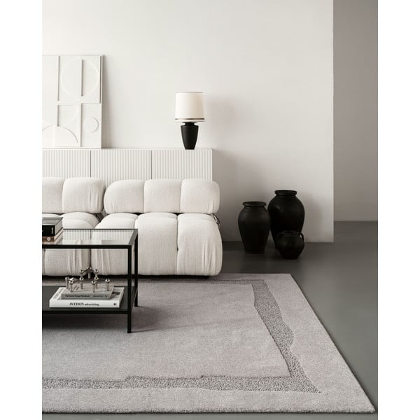 Sivý vlnený koberec 200x300 cm Morphic Rocca – Agnella-image-3