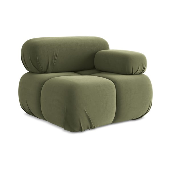 Svetlozelený zamatový modul pohovky (pravý roh) Lokua – Makamii-image-1