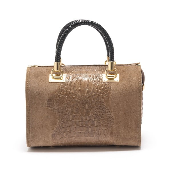 Sivo-hnedá kožená kabelka Isabella Rhea no. 822
