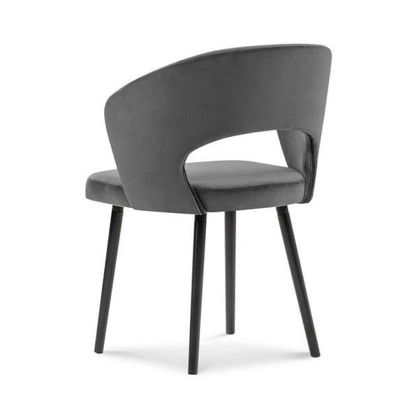 Tmavosivé čalúnené jedálenské kreslo s podrúčkami Elpis – Windsor & Co Sofas-image-2