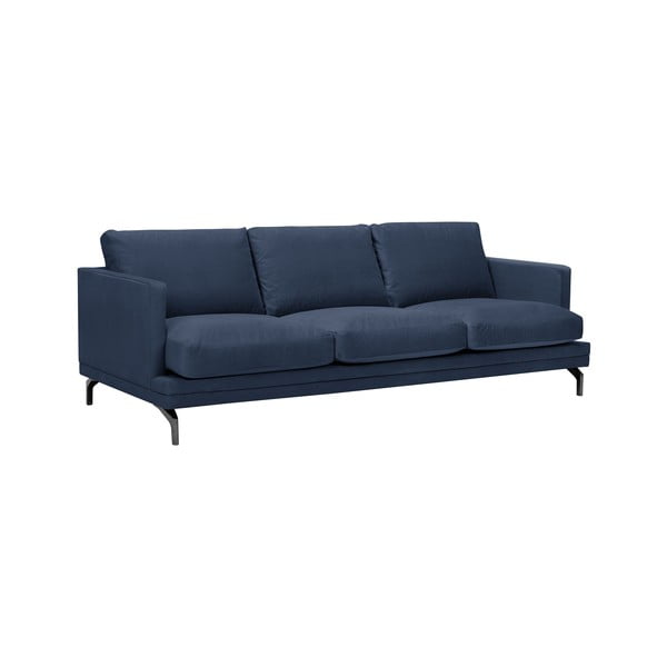 Tmavomodrá trojmiestna pohovka s podnožou v čiernej farbe Windsor & Co Sofas Jupiter-image-1