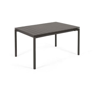 Čierny hliníkový záhradný stôl Kave Home Zaltana, 140 x 90 cm