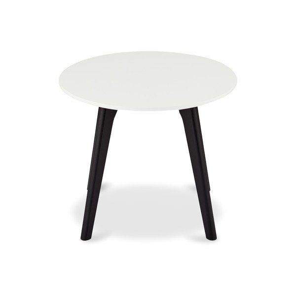 Čierno-biely konferenčný stolík s nohami z dubového dreva Furnhouse Life, Ø 48 cm-image-1