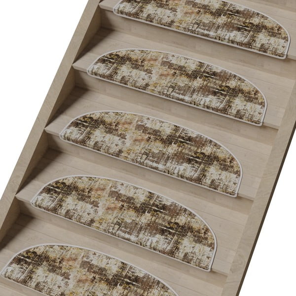 Béžové nášľapy na schody v súprave 16 ks 20x65 cm Abstract – Vitaus-image-1