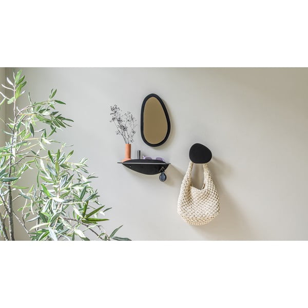 Čierny kovový nástenný vešiak 15 cm Mani – Spinder Design-image-3