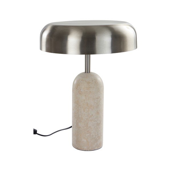 Stolová lampa 
z travertínu
 v striebornej farbe (výška  46 cm) Ina – Jotex