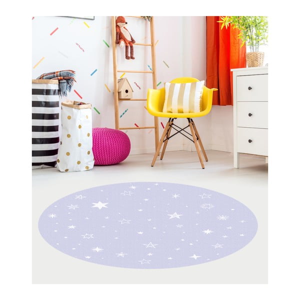 Modrý detský koberec Floorart Stars, ⌀ 150 cm