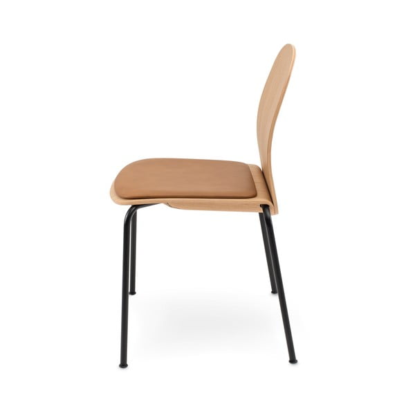 Koňakovohnedé/v prírodnej farbe stohovateľné jedálenské stoličky v súprave 2 ks v dekore duba Book – Gazzda-image-3