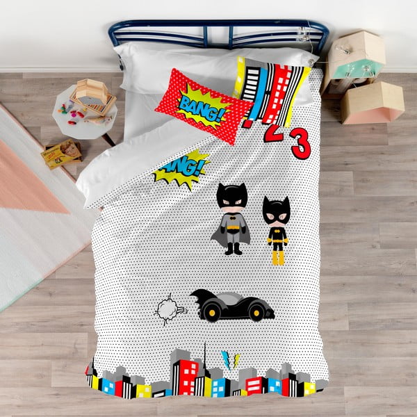 Detské bavlnené obliečky na paplón a vankúš Mr. Fox Bat, 140 × 200 cm