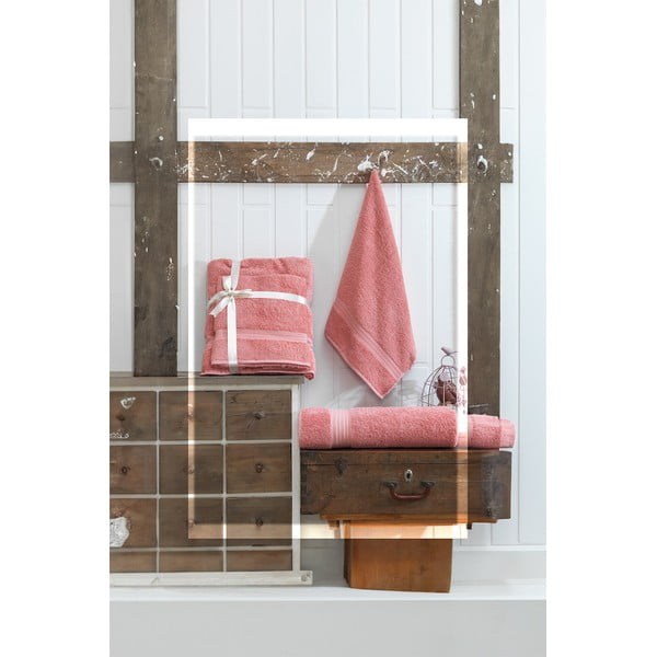 Ružové froté bavlnené uteráky a osušky v súprave 2 ks – Foutastic-image-2