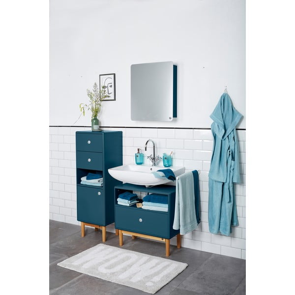 V petrolejovej farbe vysoká/závesná kúpeľňová skrinka 40x100 cm Color Bath – Tom Tailor-image-1