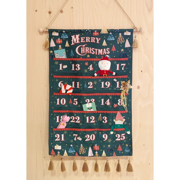 Nástenný bavlnený adventný kalendár eleanor stuart, 52 x 88 cm-image-1