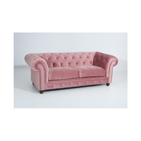 Ružová pohovka Max Winzer Orleans Velvet, 216 cm-image-1