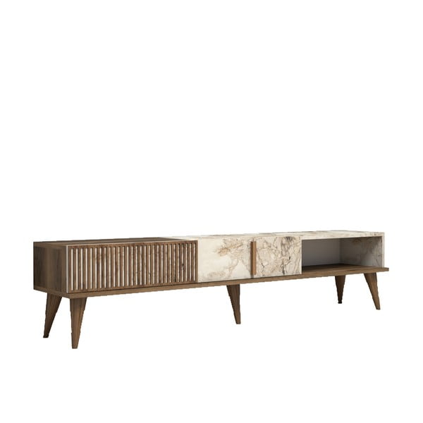 TV stolík v dekore mramoru v prírodnej farbe 180x40 cm Milan – Kalune Design