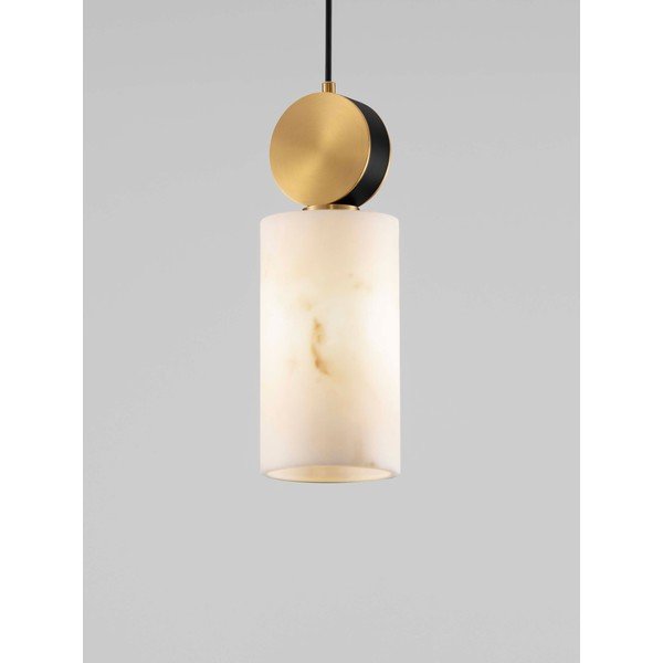 Krémovobiele/v mosadznej farbe závesné svietidlo v dekore kameňa ø 12 cm Maru – Nova Luce-image-2