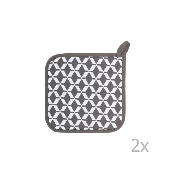 Sada 2 sivých bavlnených chňapiek Tiseco Home Studio Square-image-1