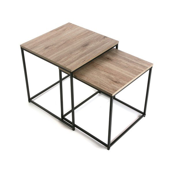 Sada stolíkov v dekore dubového dreva Versa Meno, 2 kusy