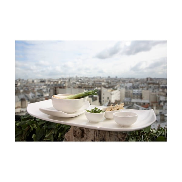 Biely hranatý porcelánový tanier Villeroy & Boch Urban Nature, 50 x 25 cm-image-1